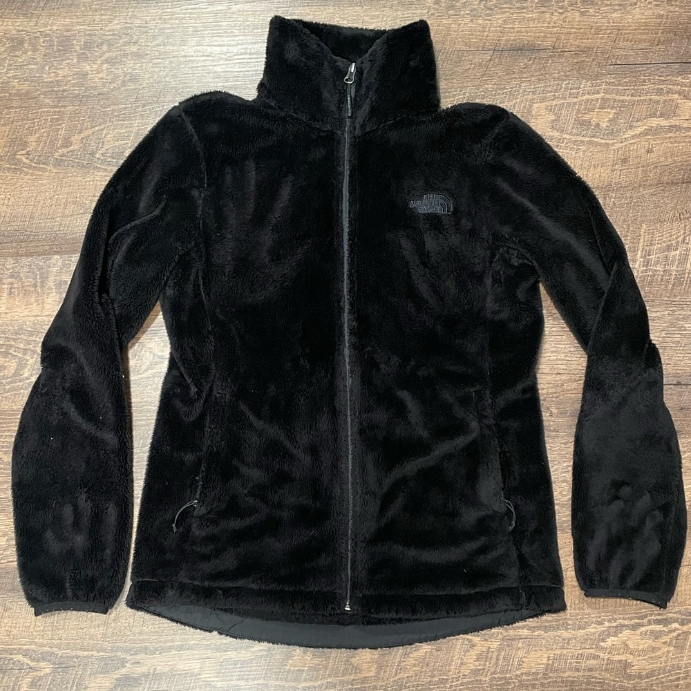 North Face Black Osito Fleece Zip-Up Jacket — Size S